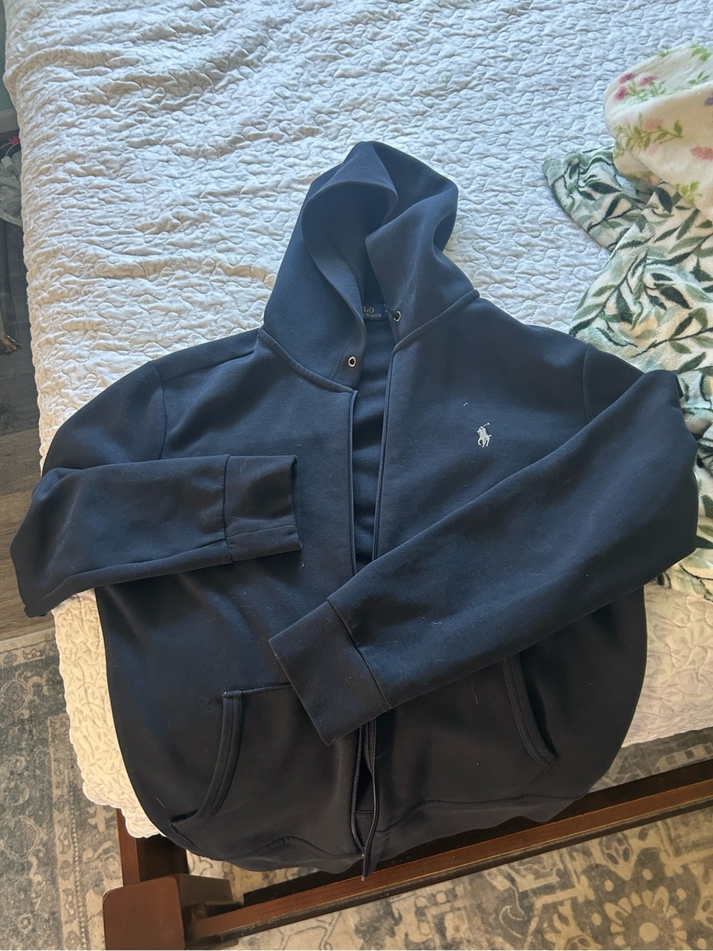 Unisex Polo Ralph Lauren Navy Full-Zip Hoodie - Picture 5 of 8
